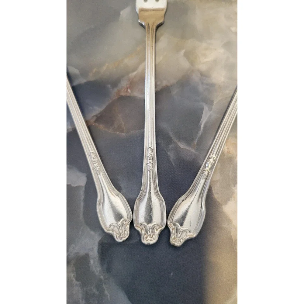 International Silver Co. Silver Plated Cocktail Forks - Set of 3 - 1960s